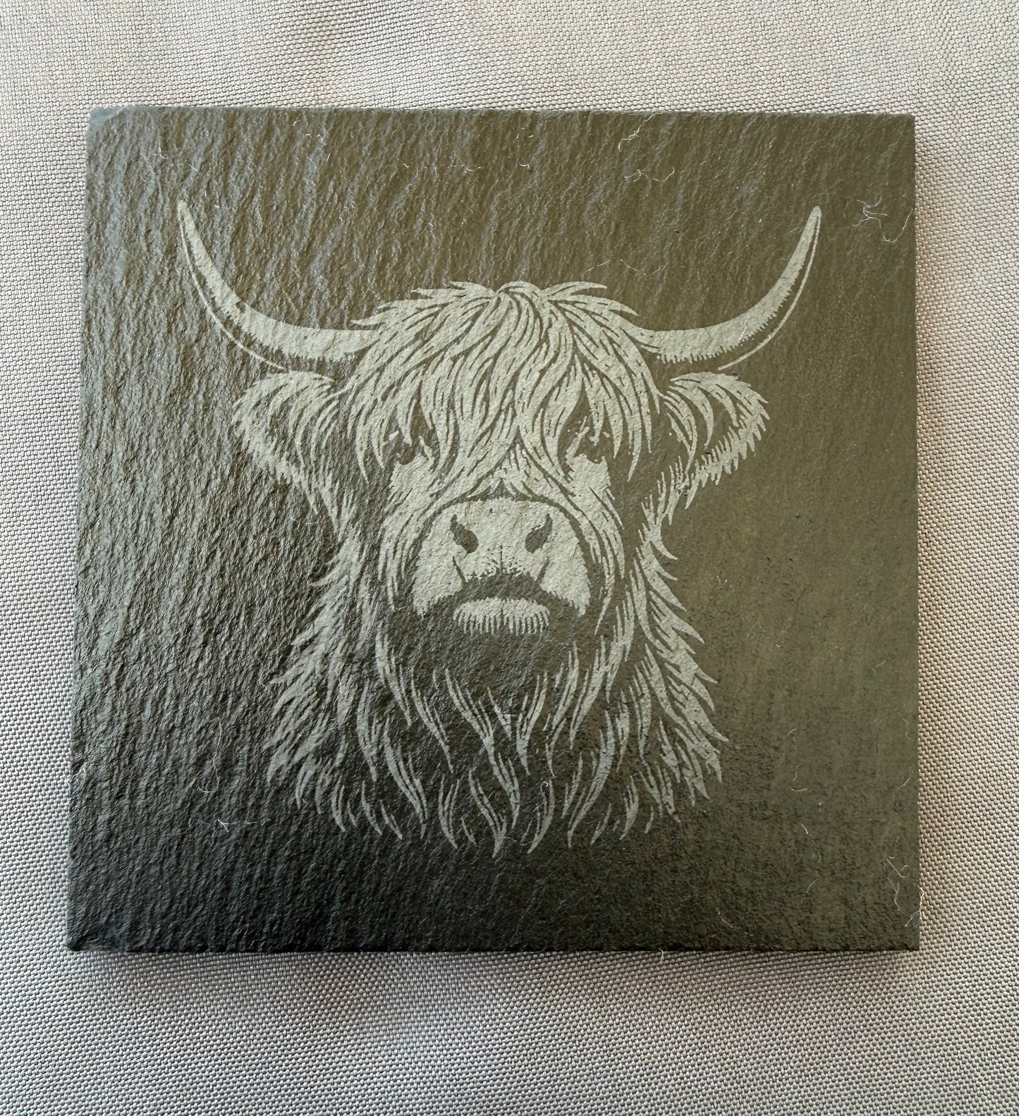 Highland Cow Slate Coaster